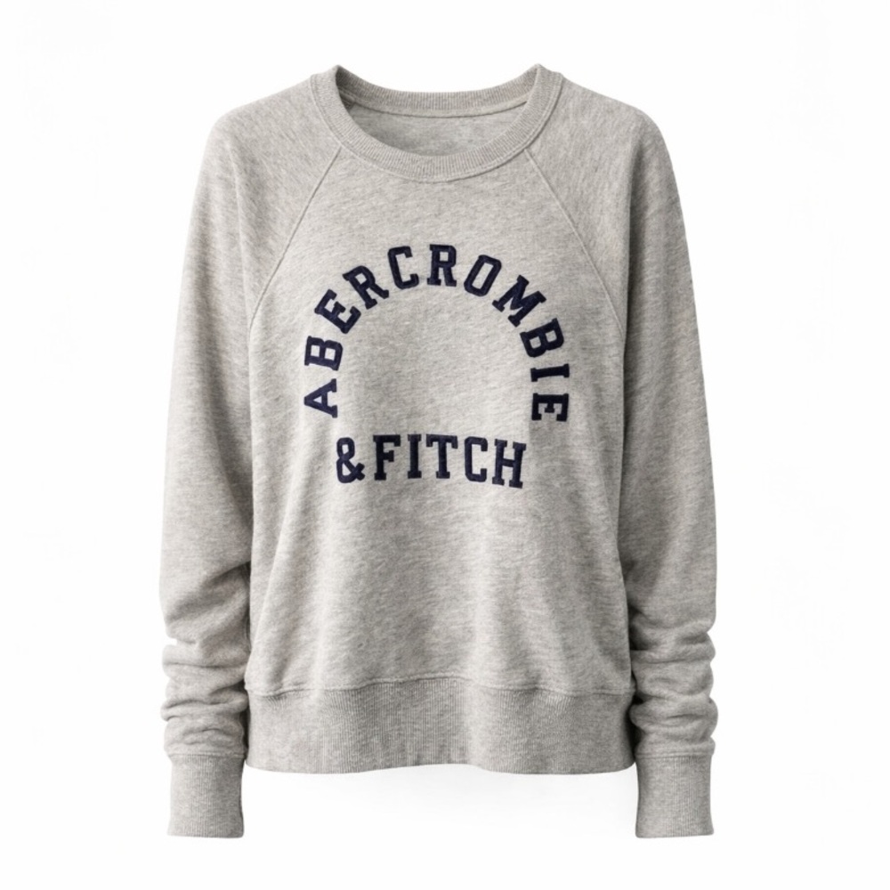 Abercrombie & Fitch Gray Sweatshirt with Navy Logo